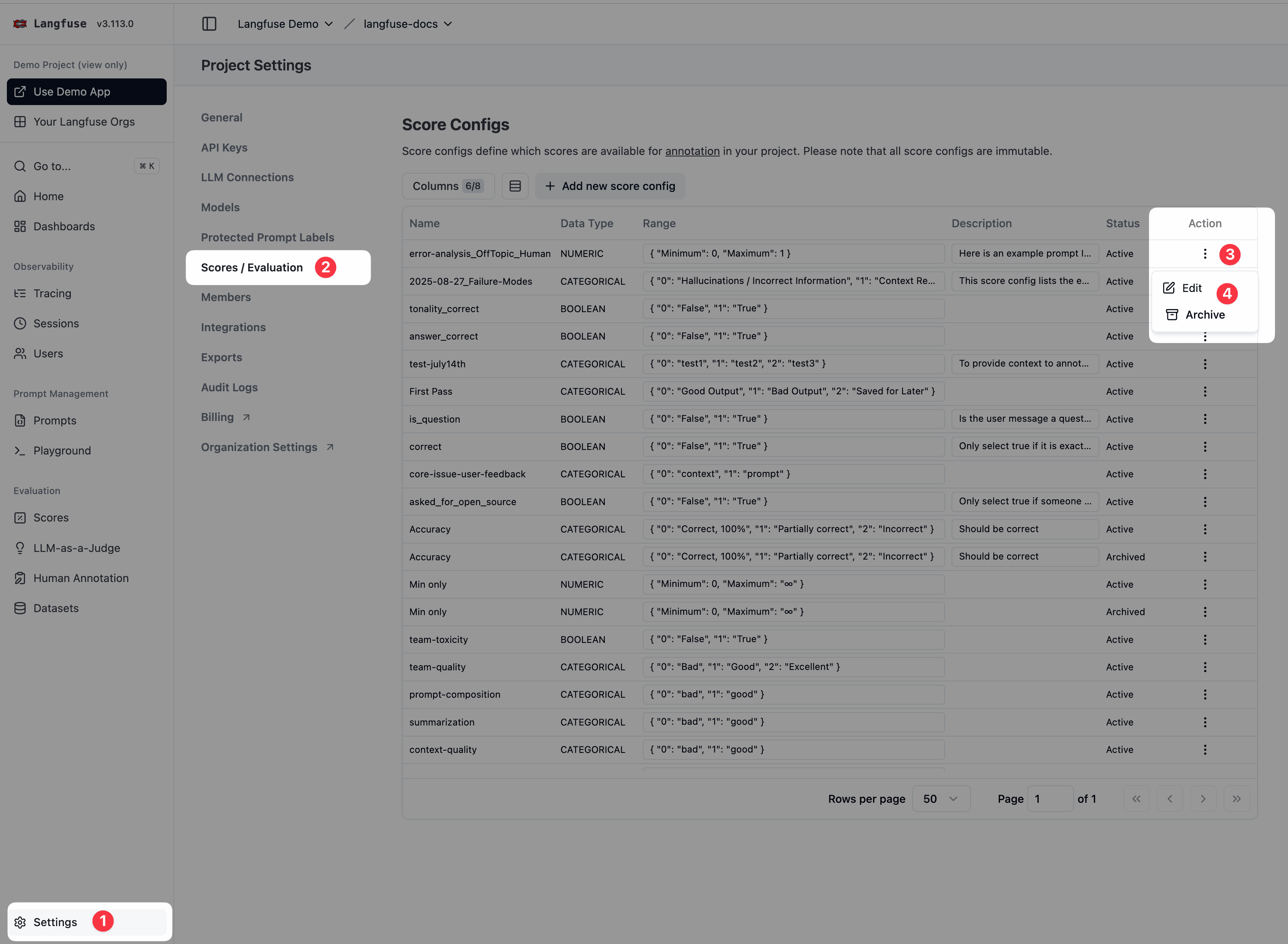 Score Configs